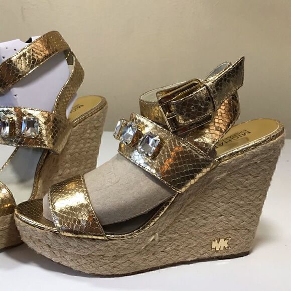 MICHAEL KORS Lynn Ankle Strap Wedge Espadrille 9.5 - Picture 9 of 16
